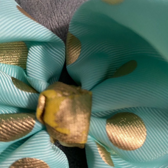 JoJo Siwa Signature Large Cheer Hair Bow-teal/gold - Picture 5 of 5